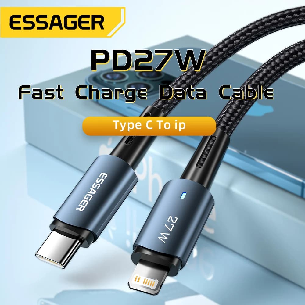 Кабел за бързо зареждане USB-C към Lightning 27W