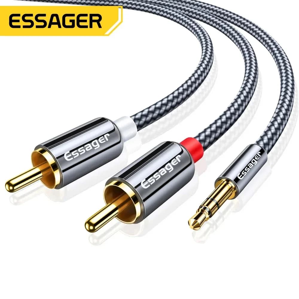 Аудио разклонителен кабел 3.5mm жак към двойно RCA мъжки конектор