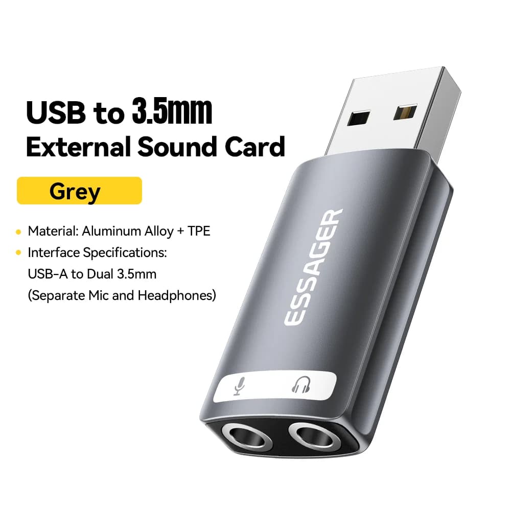 Външна звукова карта USB с аудио адаптер 3.5mm
