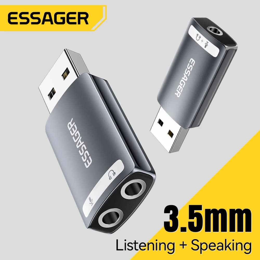 Външна звукова карта USB с аудио адаптер 3.5mm