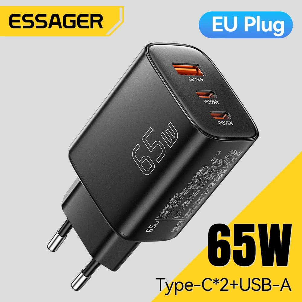 65W GaN USB-C зарядно с Quick Charge 4.0