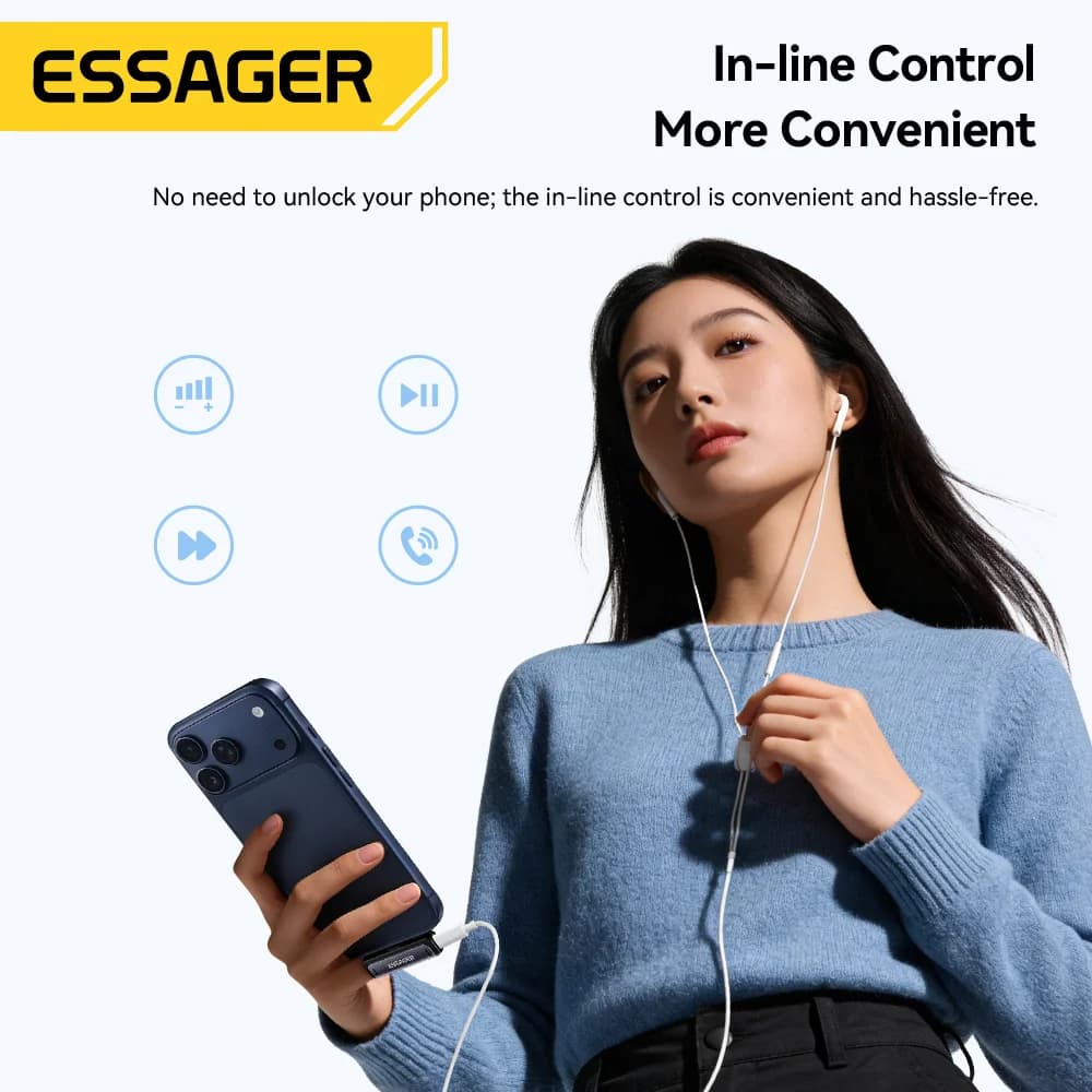 Адаптер USB-C към 3.5mm за аудио и зареждане