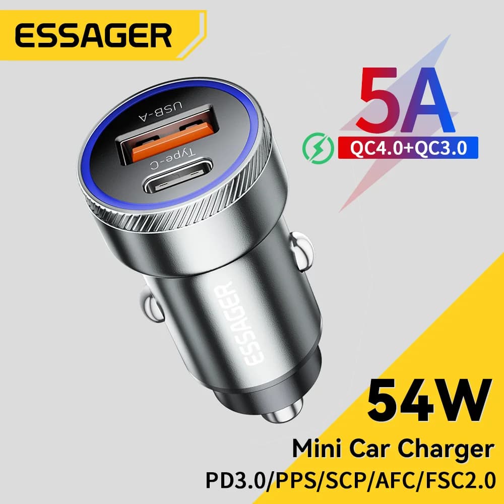 54W Автомобилно USB Зарядно с PD и QC 3.0