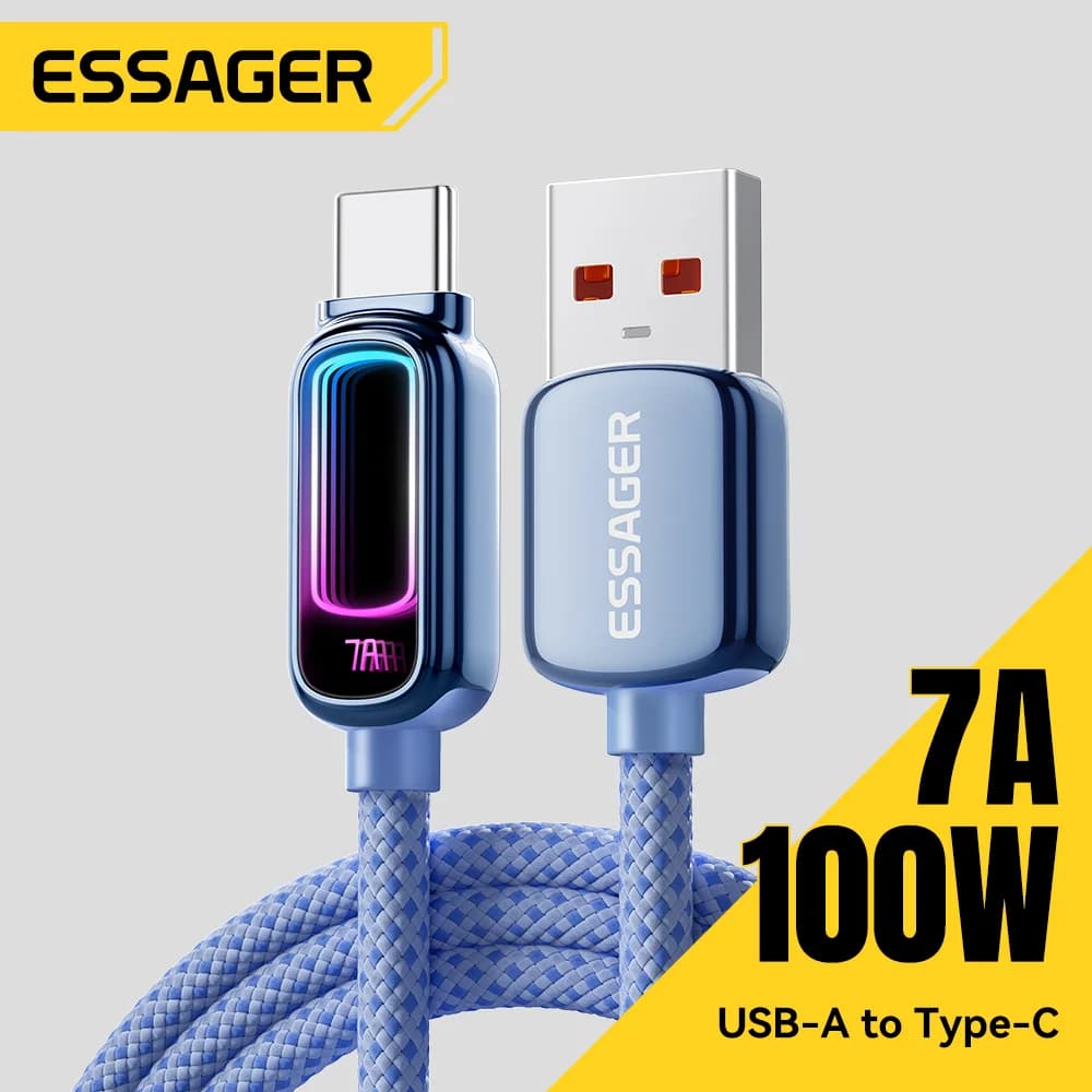 7A 100W PD бързо зареждащ USB-C кабел