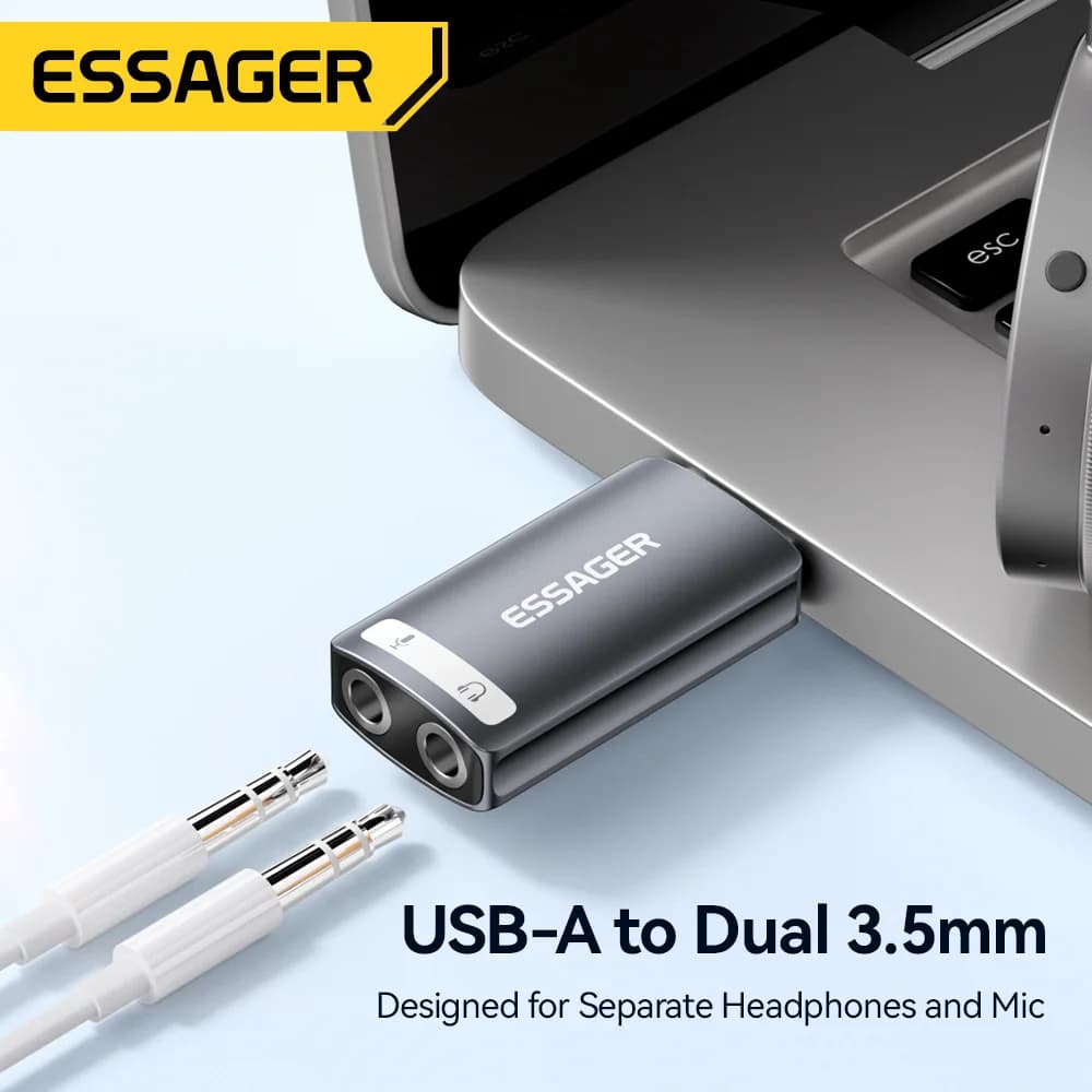Външна звукова карта USB с аудио адаптер 3.5mm