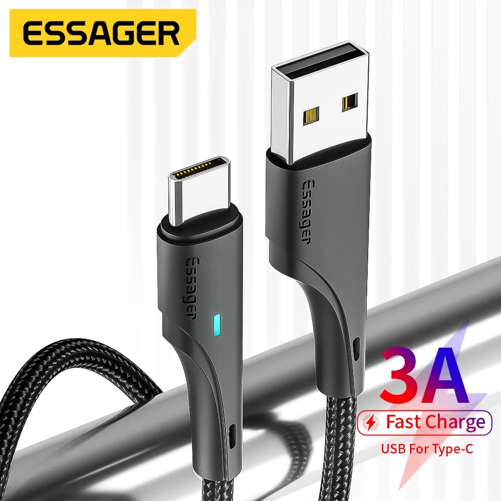 Кабел за бързо зареждане 3A USB-A към USB-C