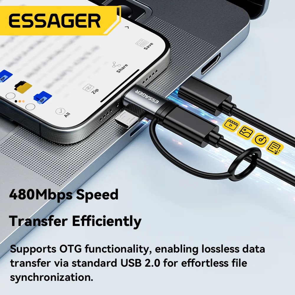 2-в-1 Lightning и Micro USB адаптер