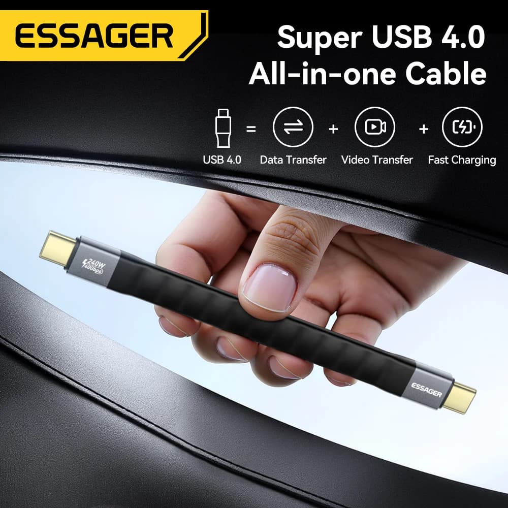 USB 4.0 Type-C кабел с пренос на данни 40Gbps и видео 8K