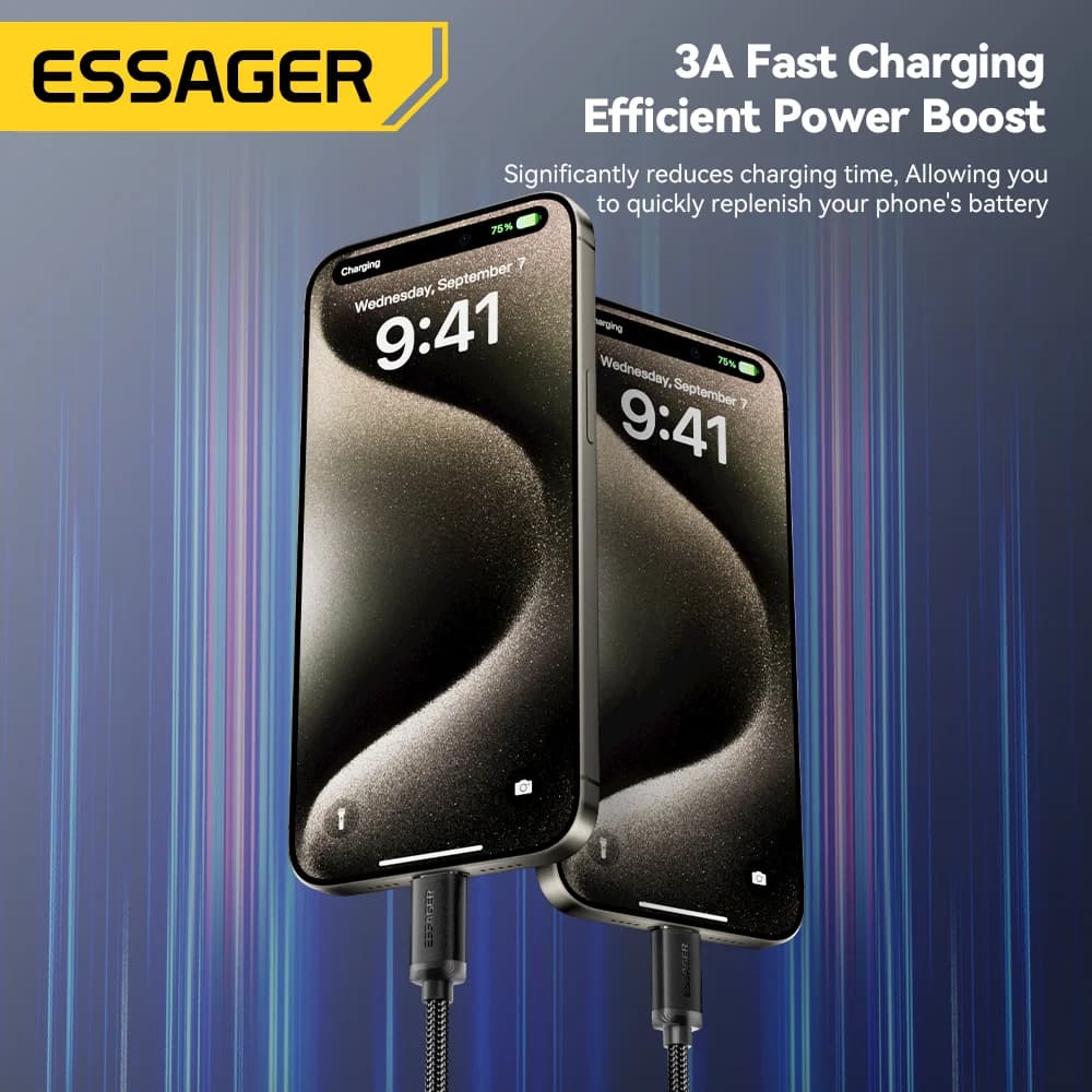 Кабел за бързо зареждане и данни USB-A към USB-C 3A