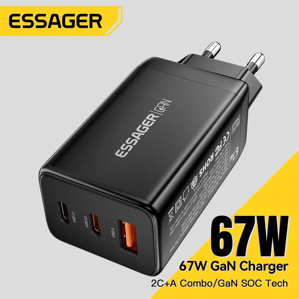 Бърз заряден GaN USB Type-C 67W с поддръжка на PPS