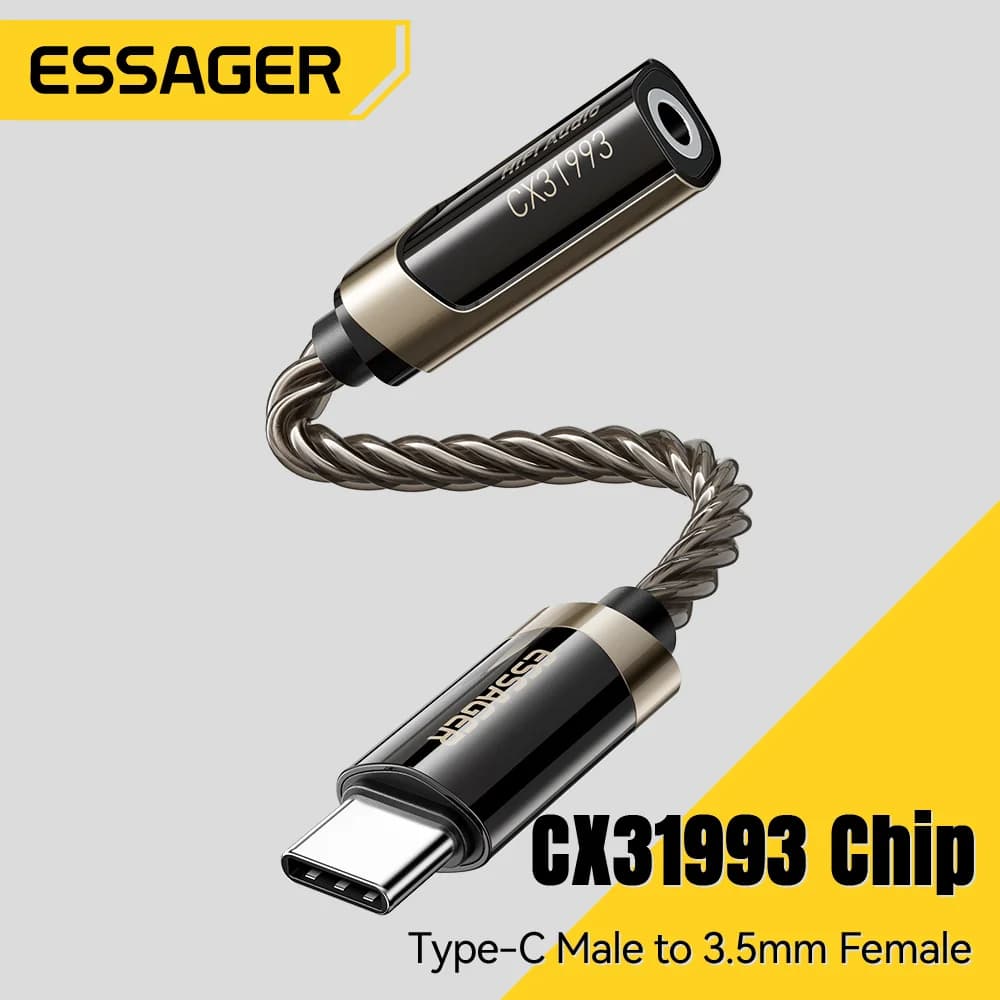 HiFi аудио адаптер USB-C към 3.5mm слушалки