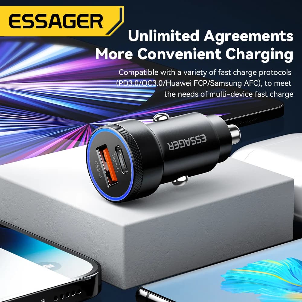 54W Автомобилно USB Зарядно с PD и QC 3.0