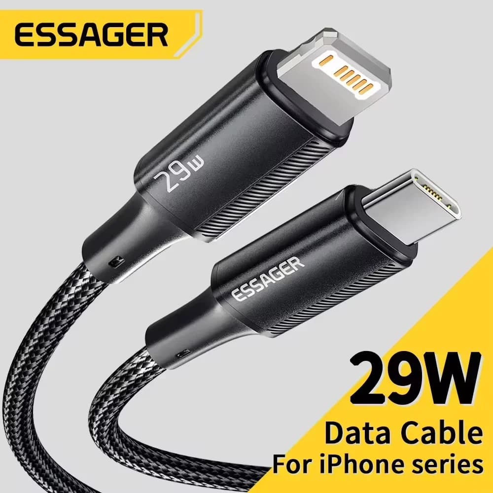 29W USB-C към Lightning кабел за бързо зареждане и данни