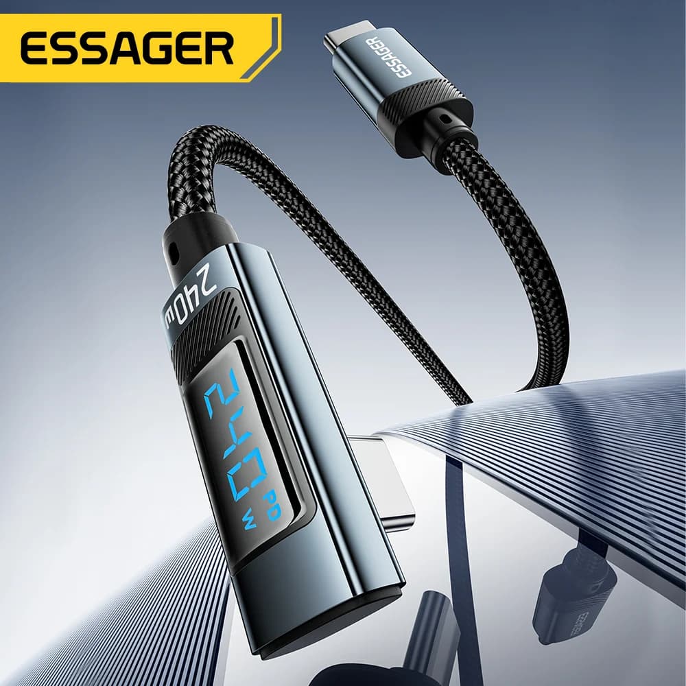 240W кабел USB-C към USB-C с ъгъл 90 градуса