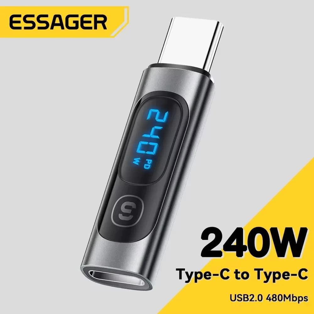 USB-C към USB-C OTG адаптер с цифров дисплей