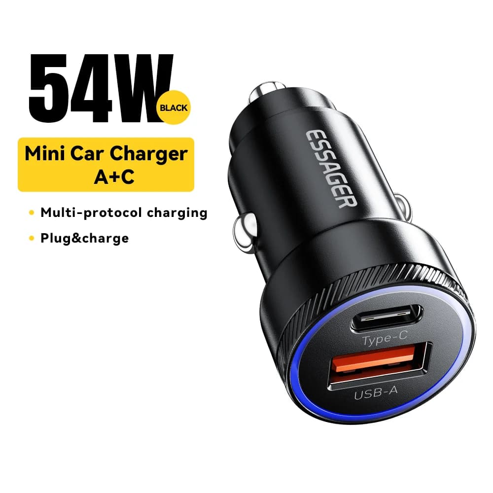 54W Автомобилно USB Зарядно с PD и QC 3.0