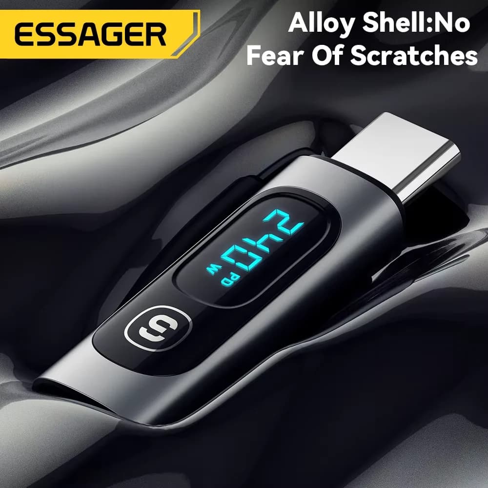 USB-C към USB-C OTG адаптер с цифров дисплей