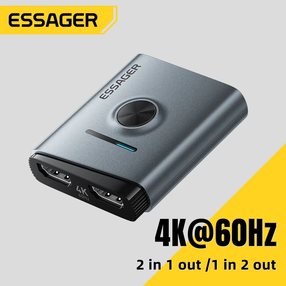 4K 60Hz HDMI комутатор 2-в-1 сплитер адаптер