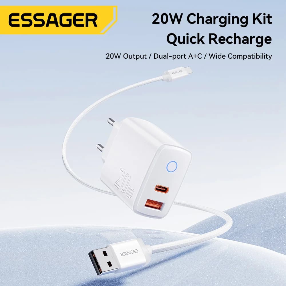 Комплект бърз зарядно USB-C PD 20W