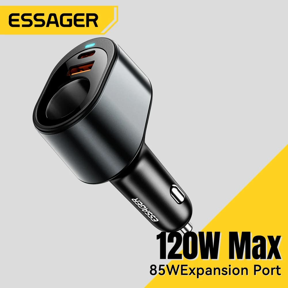 Автомобилен зарядно устройство USB-C 120W с порт за запалка