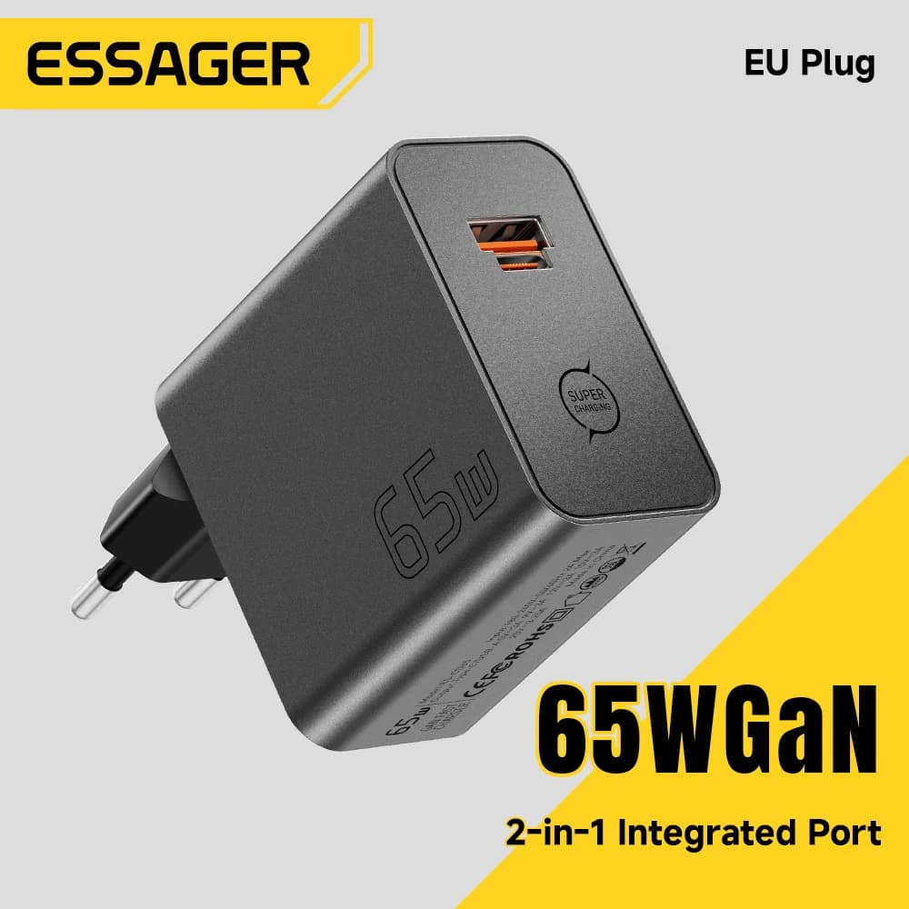 65W GaN USB-C PD бърз зарядно за лаптоп