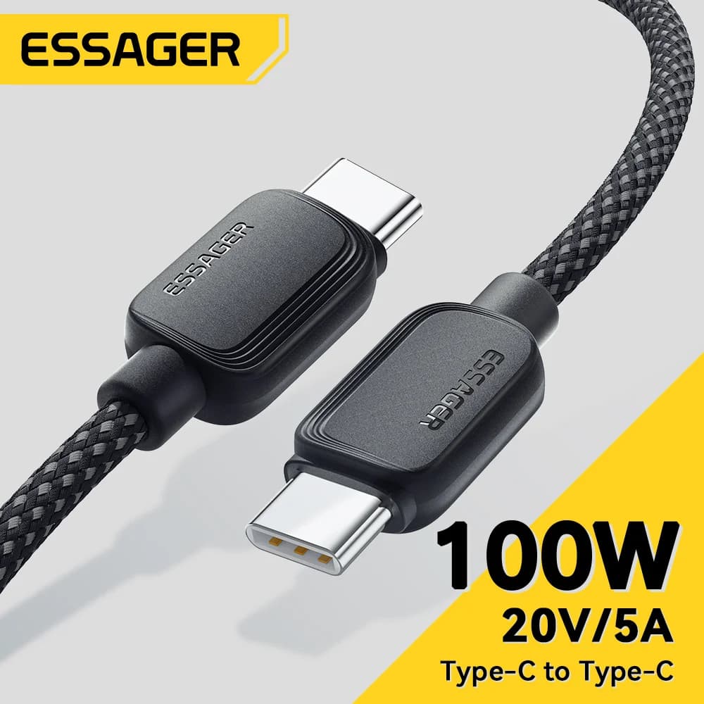 USB-C към USB-C кабел 100W, PD бързо зареждане 5A