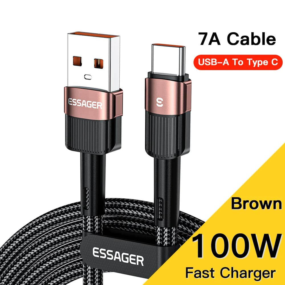 Кабел за бързо зареждане и данни USB-C 7A 66W
